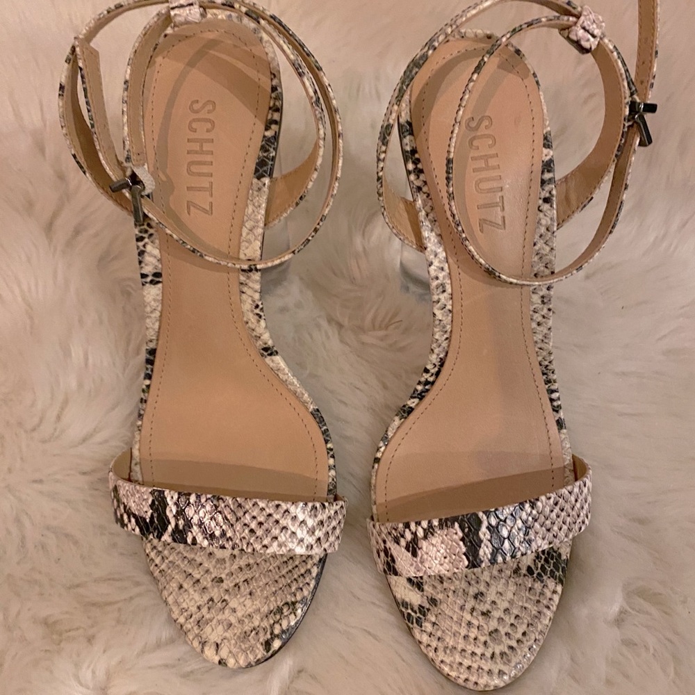 SCHUTZ Valencia Heel in Natural Snake NWT